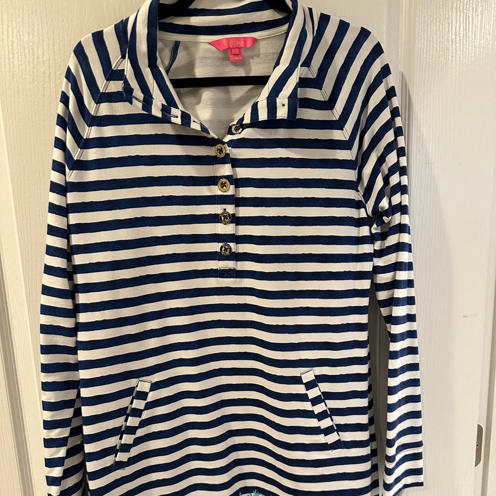 Lilly Pulitzer Dress Navy striped size L